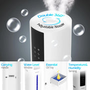 HUMSURE HS-S900A 3-Speed Ultrasonic Cool Mist Humidifier 2.4gal/9L White