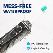 Puur Smile Professional Cordless Water Flosser, Rechargeable, IPX7 Waterproof, Black, 7 Replacement Tips, Multiple Pressure Settings