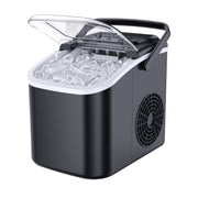 Simzlife Countertop Ice Maker, Fast 8 Bullet-Shaped Cubes in 6 Minutes, 26 lb Daily Capacity, Self-Cleaning, Two Ice Sizes, Black