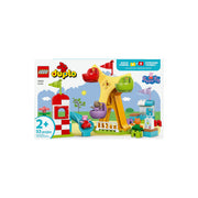 LEGO DUPLO Peppa Pig Funfair Toddler Toy, 53 Pieces, Includes Peppa Pig, Danny Dog, Candy Cat, Rotating Ferris Wheel, Slide, Juice Bar, Ages 2+