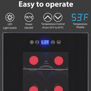 Iceblue 6 Bottle Wine Cooler with Digital Temperature Control, Portable Compact Beverage Refrigerator, Black Matte Finish, LS-6W
