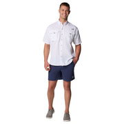 Columbia 101165 Bahama Short-Sleeve Button-Down Shirt, 2XL, White