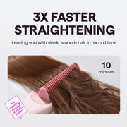 Wavytalk B390 Pro Steam Hair Straightener Brush, Hydro-Infusion Technology, Anti-Scald Design, Pink, 12 in, 4 Temperature Settings