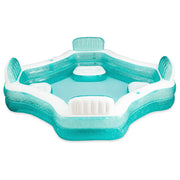 Funsicle Summer Escape Inflatable Swimming Pool, 8.7 ft Rectangular, Lagoon Blue, 4 Cushioned Seats with Backrests, 2 Built-In Drink Holders, KB0986000
