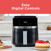 BLACK+DECKER Purify 4QT Air Fryer, Digital LED Touchscreen, 9 Presets, Timer with Auto Shut-Off and Shake Reminder, 1300W, Black, AFBD42-0BD