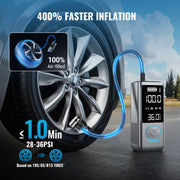 AVAPOW Cordless Tire Inflator, 150PSI, 12000mAh Battery, Digital Pressure Gauge, Auto Shutoff, LED Light, Portable Air Pump for Car, Truck, Motorcycle, Bicycle, AP28