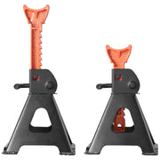 KFFKFF Heavy Duty Steel Jack Stands, 3 Ton Capacity, Adjustable Height 10.8 to 16.3 in, Secure Ratchet Locking Mechanism, Set of 2, HM3141B