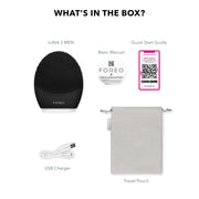 Foreo Luna 3 for Men Silicone Facial Cleansing and Firming Massage Brush, Black, App-Connected, Waterproof, F9694