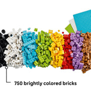 LEGO 11044 Classic Creative Build-and-Play Box, 750 Colorful Bricks with Wheels, Windows, Eye Pieces, Three 16x16 Building Plates, Ages 5+