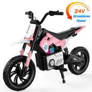 Skyhot 24V Electric Dirt Bike for Kids, 15 MPH Electric Motorcycle Beginners Friendly, Power Display