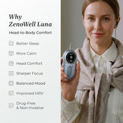 ZenoWell Luna Wearable Vagus Nerve Stimulator for Migraine Relief, Sleep Aid, Anxiety Reduction, 4 Modes, Silver