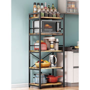 Bug Hull 5-Tier Rustic Free Standing Storage Shelf Rack, Brown - Easy Cleaning