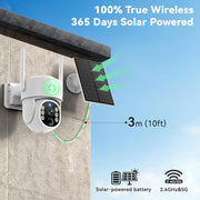 Picturesky Solar Security Cameras Wireless Outdoor, 2K HD Color Night Vision, AI Human Detection, 360 PTZ, Two-Way Talk, Siren Alarms, Battery Powered, Wi-Fi Compatible, White, 2-Pack