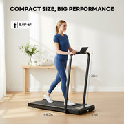 EDX Walking Pad Treadmill, Compact Foldable Electric Exercise Treadmill, 3.0 HP Motor, 198 Lb Capacity, Black