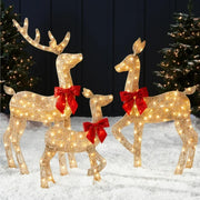 Best Choice Products SKY7207 2D Lighted Christmas Deer Family Set Large 4Ft 3-Piece Gold