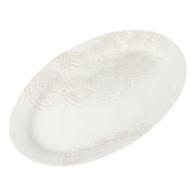 The Pioneer Woman Vintage Lace Stoneware Oval Serving Tray Platter, White, 20 Inch
