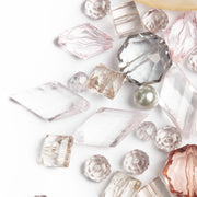 CousinDIY Muted Blush Tone Acrylic Bead Mix, 225 Pieces, Assorted Faceted and Round Spacer Beads in Pink, Gray, White, and Tan, 152g, 69995008