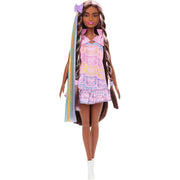 Mattel Barbie Fun & Fancy Fashion Doll, Brunette with 8.5-Inch Extra-Long Hair, 2 Outfits, 10 Styling Accessories