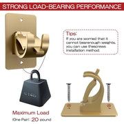 Summit 4PCS No Drill Curtain Rod Brackets, Gold Plastic, Self-Adhesive and Screw Mount, Holds Up to 20 Pounds, Fits Rods up to 1.57 Inch Diameter