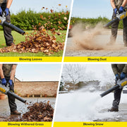 Tcisa 40V Cordless Leaf Blower with 2x4000mAh Batteries & Fast Charger