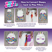 Happy Nappers Medium Blue Shark 2-in-1 Pillow and Sleepy Sack, Plush Polyester, 54 x 20 in