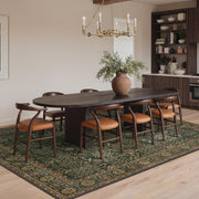 KUETH 9'x12' Area Rugs for Living Room, Non Slip Machine Washable Vintage Indoor Rug, Dark Green