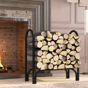 Fire Beauty Firewood Rack Log Holder, Durable Black Finish, Adjustable Design, 33 in x 13 in x 33 in