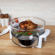Classic Cuisine Halogen Air Fryer, 17-Quart 8-in-1 Multicooker with Glass and Stainless Steel, White, 82-CC-1000-NW