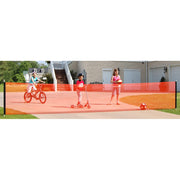 KidKusion Non-Retractable Driveway Safety Net, 20 Ft Long, Orange, Plastic and Galvanized Steel