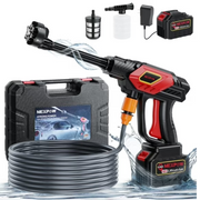 NEXPOW 1000PSI Cordless Pressure Washer  2.4GPM Portable Power Washer with 6-in-1 Adjustable Nozzle  Power Cleaner with 32.8ft Hose for Cars/Patios