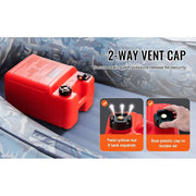 Winibo Marine Portable Outboard Engine Fuel Tank, 6.34-Gallon, Red, 9.8ft Hose with Gauge
