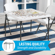 Lifetime Products 37-Inch Commercial Grade Square Folding Table, White Granite, Rust-Resistant Powder-Coated Steel Frame, Indoor Outdoor, 80783