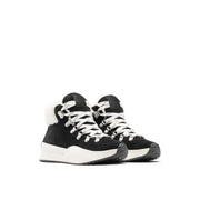 Sorel Out N About III Conquest Women's Waterproof Boot, Black Sea Salt, Lace-Up, Suede with Faux Fur Trim, Rubber Sole, Wedge Heel, Size 7.5, 1977201