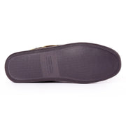 Minnetonka Men's Pile Lined Hardsole Moccasin Slippers, Green Camo Print, Size 11