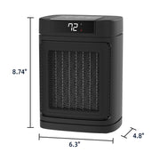 Better Homes & Gardens BHF536317958001 1500W Digital Ceramic Heater with ALCI Plug, Black