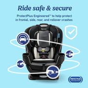 Graco Extend2Fit Convertible Child Safety Car Seat with Adjustable Extension Panel for Extra Legroom, Gotham Black