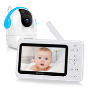 BIGASUO 8205kg Baby Monitor, 5 Inch 720p HD Video with Night Vision, Two-Way Audio, Temperature Sensor, VOX Mode, Feeding Timer, Lullabies, Wall Mount Dome Camera