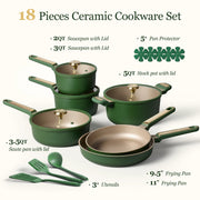 Carote 18-Piece Pots and Pans Set, Nonstick Cookware with Lids