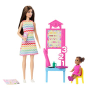 Barbie JCR76 Teacher Doll with Brunette Fashion Doll, 1 Toddler Doll, & Teaching Accessories
