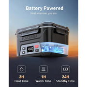 VicTsing Cordless Electric Lunch Box, Portable Food Warmer with 8000mAh Rechargeable Battery, 1.3L Capacity, Removable Divider, Black