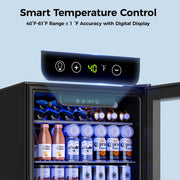 Simzlife Beverage Refrigerator Cooler, 2.6 Cu Ft, 100 Can Capacity, Black, BR-95