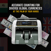 Kolibri KBR-500 Bill Counter Machine, Mixed Denomination, Advanced IR/UV/MG Counterfeit Detection, Multi-Currency Support, Business Grade