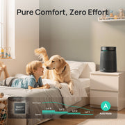 DREO DR-HAP006 HEPA Air Purifier, 3-in-1 True HEPA Filter, PM2.5 Air Quality Display, Quiet 25 dB Sleep Mode, Black, Covers Up to 1500 Sq Ft