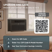 TCL Smart Inverter Window Air Conditioner, 8,000 BTU, Energy Efficient, Black, 350 Sq Ft Coverage, Remote Control, W8WC72-B