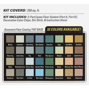 Rust-Oleum EpoxyShield Basement Floor Coating Kit, Durable Two-Part Epoxy, Gray Satin, 1 Gallon, 391282