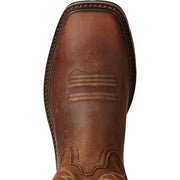 Ariat 10020059-8D Groundbreaker Wide Square-Toe Western Work Boots for Men, Brown, 8M