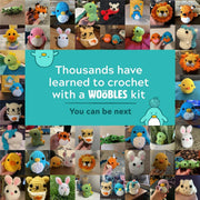 The Woobles Beginner Crochet Amigurumi Kit, Andy the Owl, Easy Peasy Cotton-Nylon Yarn, Ergonomic Hook, Step-by-Step Video Tutorials