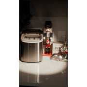 Magic Chef Portable Countertop Ice Maker, 27 lb Daily Output, Stainless Steel, Bullet Ice Cubes, 1.5 lb Storage Capacity, Digital Controls