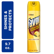 Sc Johnson Favor Brilliant Shine Furniture Polish, Fresh Lemon Scent, 9.7 Fl Oz, Pack of 6