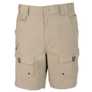 Fishing Life Men's Predator Performance Cargo Shorts, Quick-Dry Polyester, Mid-Rise, Khaki, Size 32